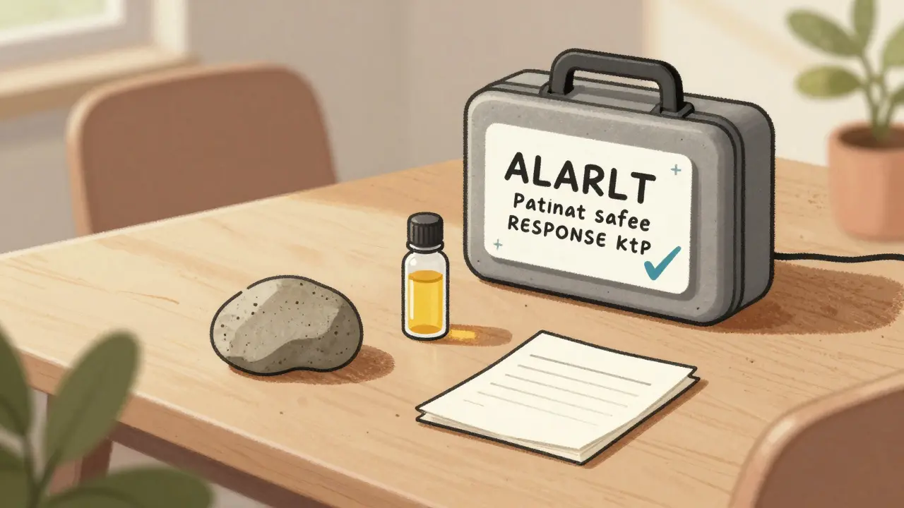 Organized desk with grounding objects for emergency preparedness