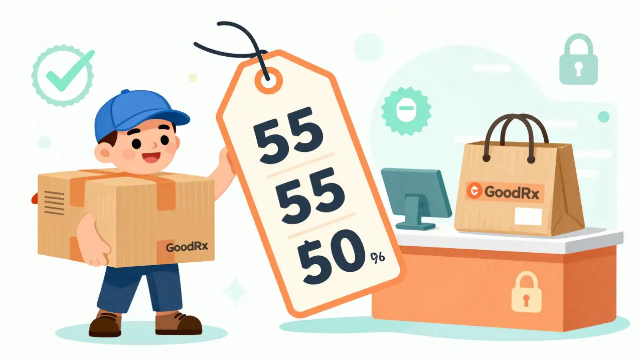 Illustration comparing fast delivery, pickup, and price savings