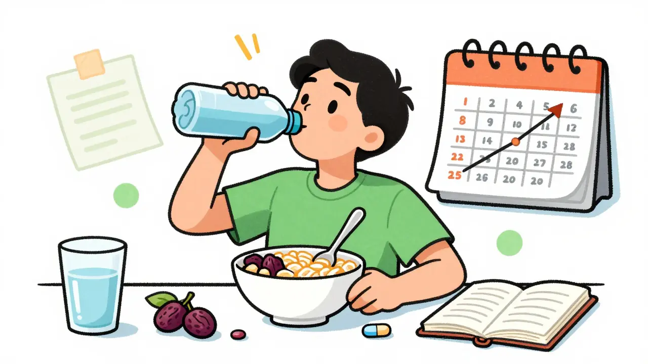 Character hydrating and eating fiber to manage digestion